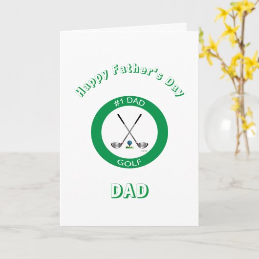 GOLF - Happy Vatertag Golf Card Karte (Gelbe Blume)