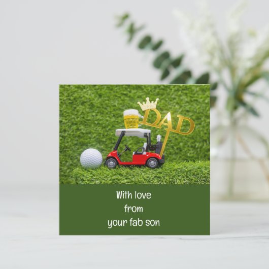 Golf Happy Vatertag Karte (Stehend Vorderseite)