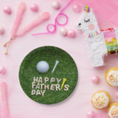 Golf Happy Vatertag mit Golfball und Abschlag Pappteller (Party)