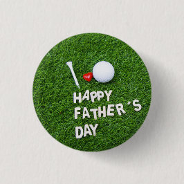 Golf Happy Vatertag mit Golfball und Tee Button