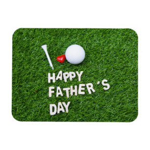 Golf Happy Vatertag mit Golfball und Tee Magnet