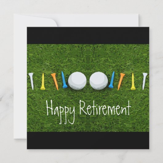 Golf Happy Vermietung mit Golfball und T-Shirts Ca Karte (Vorderseite)