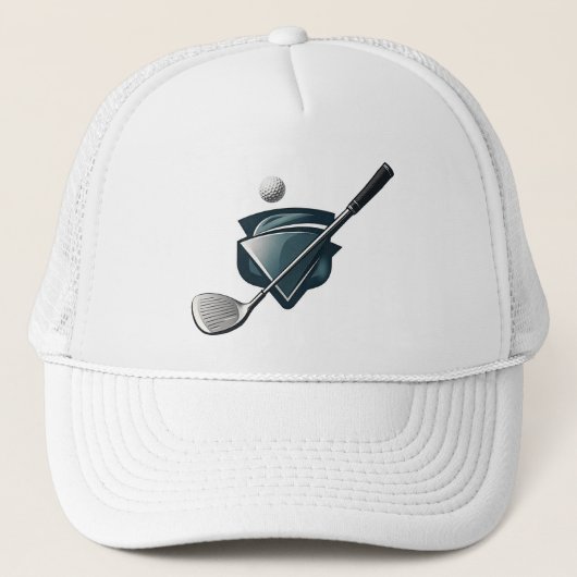 Golf Hat (Der Ball und der Stick) Truckerkappe (Vorderseite)