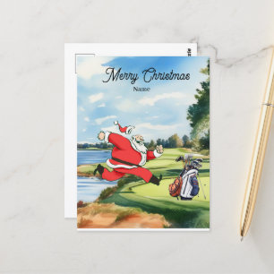 Golf Hawaii Santa Claus Golfer Postkarte