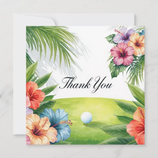 Golf Hawaii Thema Danke Karte (Vorderseite)