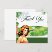 Golf Hawaii Thema Danke Karte (Vorne/Hinten)