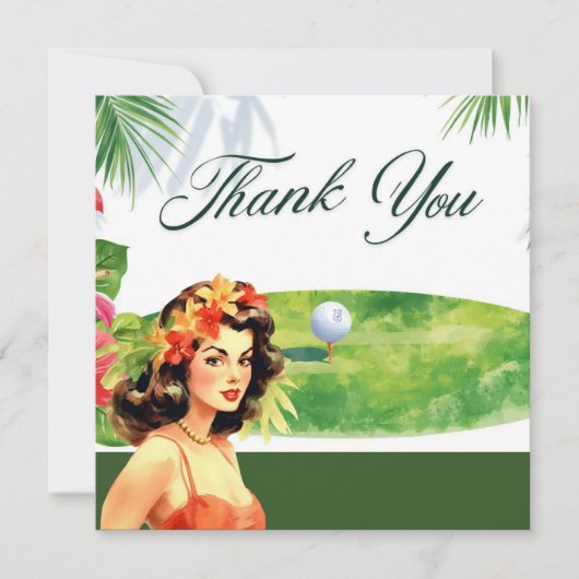 Golf Hawaii Thema Danke Karte (Vorderseite)
