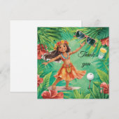 Golf Hawaii Thema Danke Karte (Vorne/Hinten)