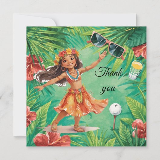 Golf Hawaii Thema Danke Karte (Vorderseite)
