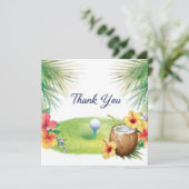Golf Hawaii Thema Danke Karte (Stehend Vorderseite)