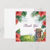 Golf Hawaii Thema Danke Karte (Vorne/Hinten)
