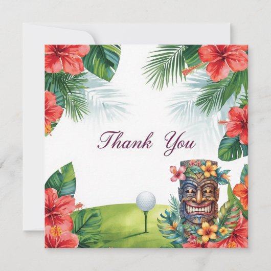 Golf Hawaii Thema Danke Karte (Vorderseite)