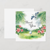 Golf Hawaii Thema Danke Karte (Vorne/Hinten)