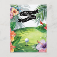 Golf Hawaii Thema Flache Danke-Karte