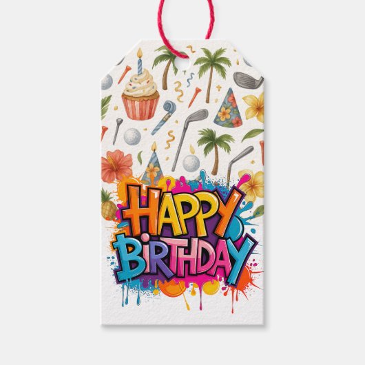 Golf Hawaii thematisch für das Hawaiian Golfer Par Geschenkanhänger (Vorderseite)