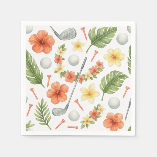 Golf Hawaii thematisch für das Hawaiian Golfer Par Serviette (Vorderseite)