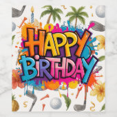 Golf Hawaii thematisch für das Hawaiian Golfer Par Weinetikett (Einzelnes Label)