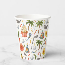 Golf Hawaii thematisch für hawaiianische Geschenke Pappbecher