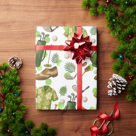 Golf Hawaiian Style mit Ball und Tasche für Golfer Geschenkpapier (Feiertagsgeschenk)