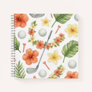 Golf Hawaiian Thema für Golfer Notizblock