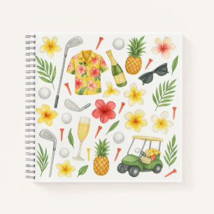 Golf Hawaiian Thema für Golfer Notizblock