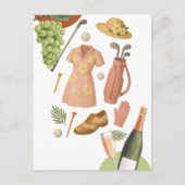 Golf Hawaiian Thema Lady Woman Golfer-Turnier Postkarte (Vorderseite)