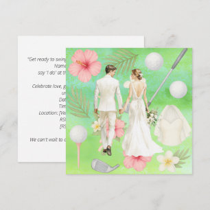 Golf Hawaiian thematische Hochzeit für Golfer Einladung