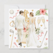 Golf Hawaiian thematische Hochzeit für Golfer Einladung (Vorderseite)
