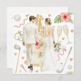 Golf Hawaiian thematische Hochzeit für Golfer Einladung