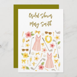 Golf Hawaiian thematische Hochzeit für Golfer Love Einladung