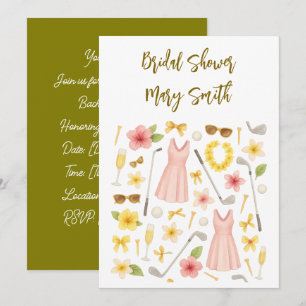 Golf Hawaiian thematische Hochzeit für Golfer Love Einladung