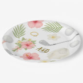 Golf Hawaiian thematische Hochzeit für Golfer Pappteller (Schrägansicht)