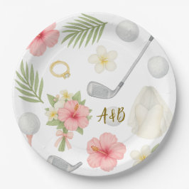 Golf Hawaiian thematische Hochzeit für Golfer Pappteller