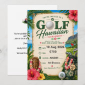 Golf hawaiianisches Thema Einladung (Vorne/Hinten)