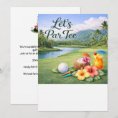 Golf Hawaiianisches Thema Einladung (Vorne/Hinten)