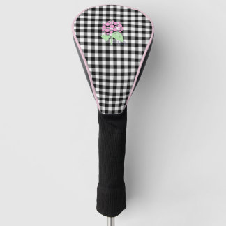 Golf Head Cover Black Gingham Headcover