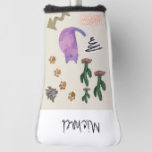 Golf Head Cover Cat Fish Cactus Meow Paws Headcover (Rotieren 90)