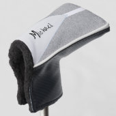 Golf Head Cover Grau White Headcover (3/4 Vorderseite)