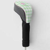 Golf Head Cover Green Gingham Headcover (angewinkelt)