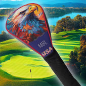GOLF HEAD COVER - Patriotic Eagle + USA & Monogram Headcover