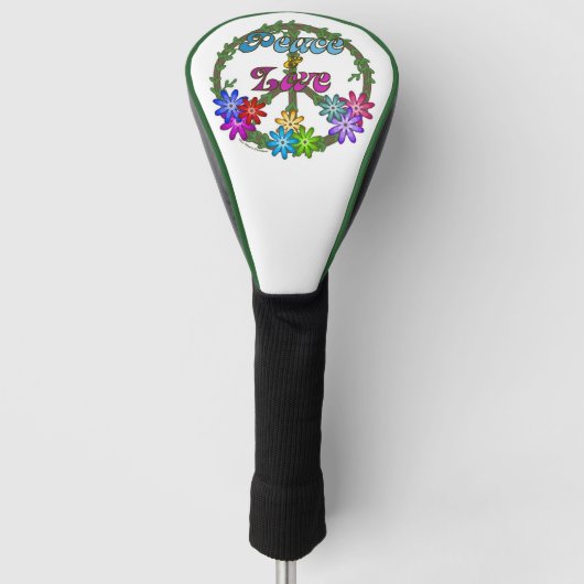 Golf Head Cover - Peace & Love Golf Headcover (Vorderseite)