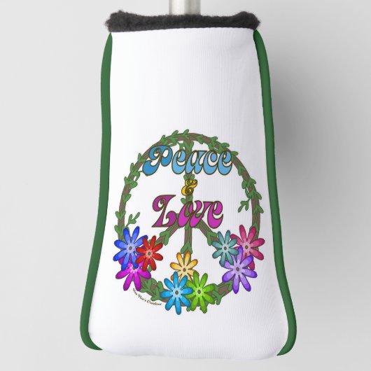 Golf Head Cover - Peace & Love Headcover (Rotieren 90)