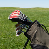 Golf Head Cover – Red Pulse Abstract Design Golf Headcover (In SItu)