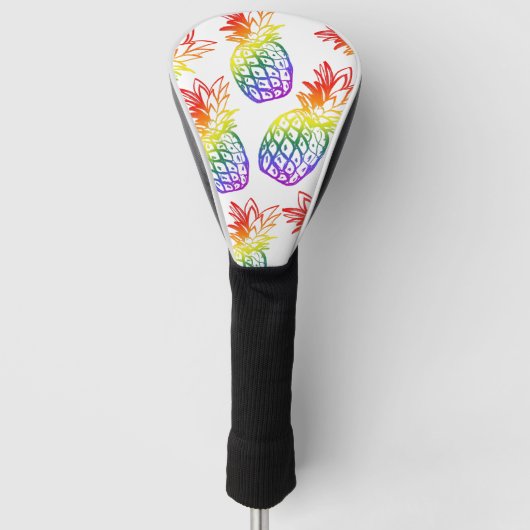 Golf Head Cover Regenbogen Ananas Headcover (Vorderseite)