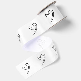 Golf Heart Swing Minimalist Schwarz | Geburtstagsg Satinband