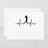 GOLF HEARTBEAT Golfkleidung Frauen Männer Kinder Postkarte (Vorne/Hinten)