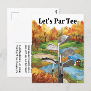 GOLF Herbst Erntedank Party für Golfer Postkarte