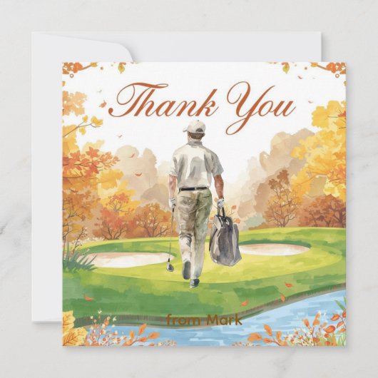 Golf Herbst Gruß Dankeschön Karte für Herbst (Vorderseite)