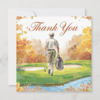 Golf Herbst Gruß Dankeschön Karte für Herbst