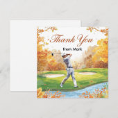 Golf Herbst Gruß Dankeschön Karte für Herbst (Vorne/Hinten)